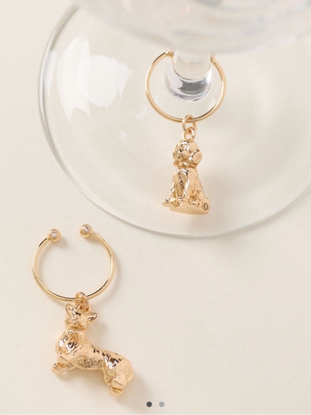 Anthropologie NWT Cocktail Wine Glass Charms Set of 2 Hair of the Dog